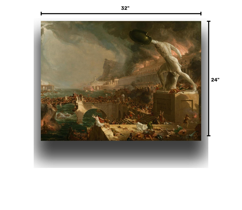 Thomas Cole Canvas Wall Art - The Course of Empire Destruction Poster - Fine Art Prints - Classic Painting Modern