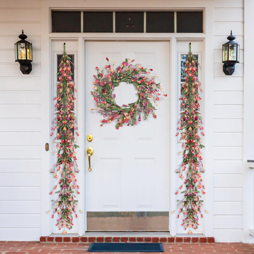 Front Door Wreath 24 Inch Spring/Summer Wreaths for Front Door
