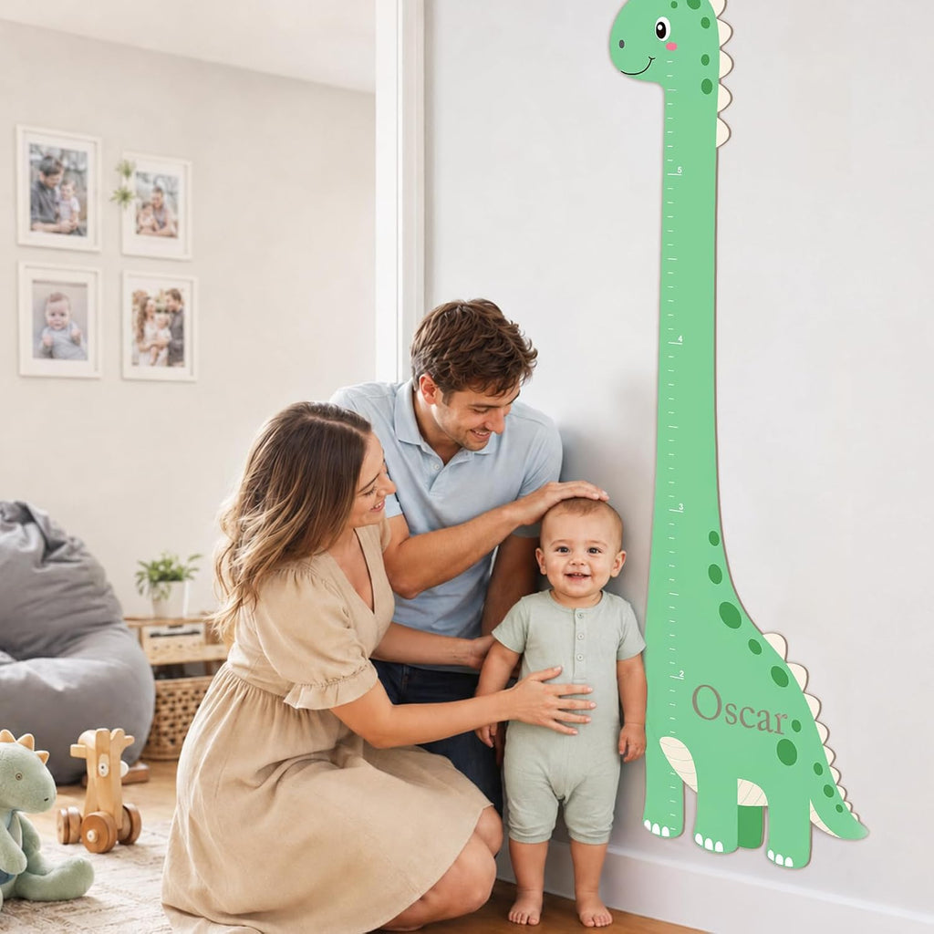 Personalized Wooden Growth Chart for Wall Custom Name Height Measurement Ruler for Kids Customized Animal Theme