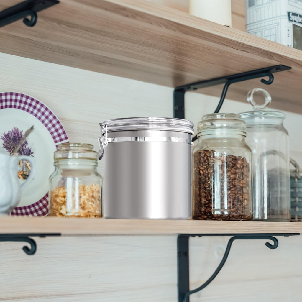165oz Stainless Steel Airtight Canister with Clear Lid