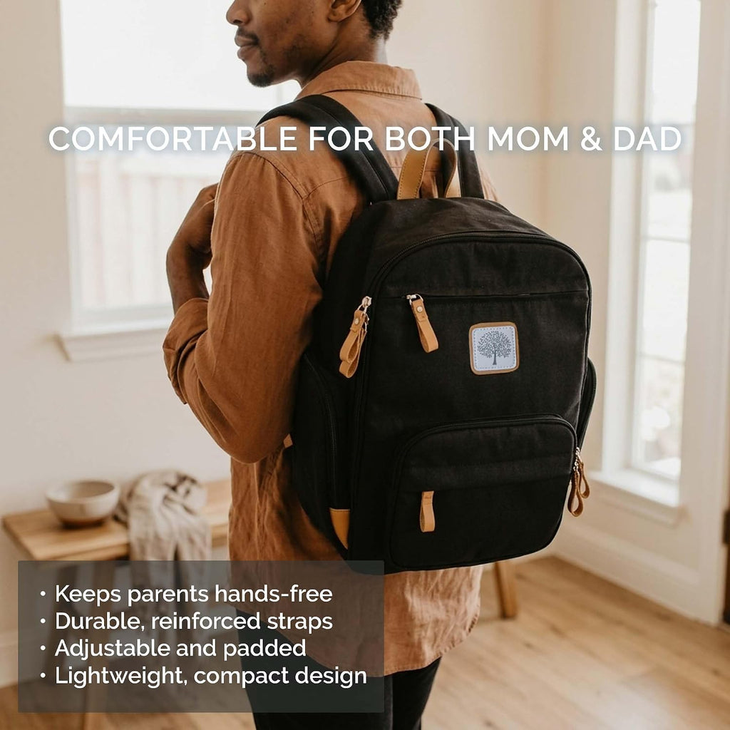 Mini Diaper Bag Backpack with Changing Pad - Black