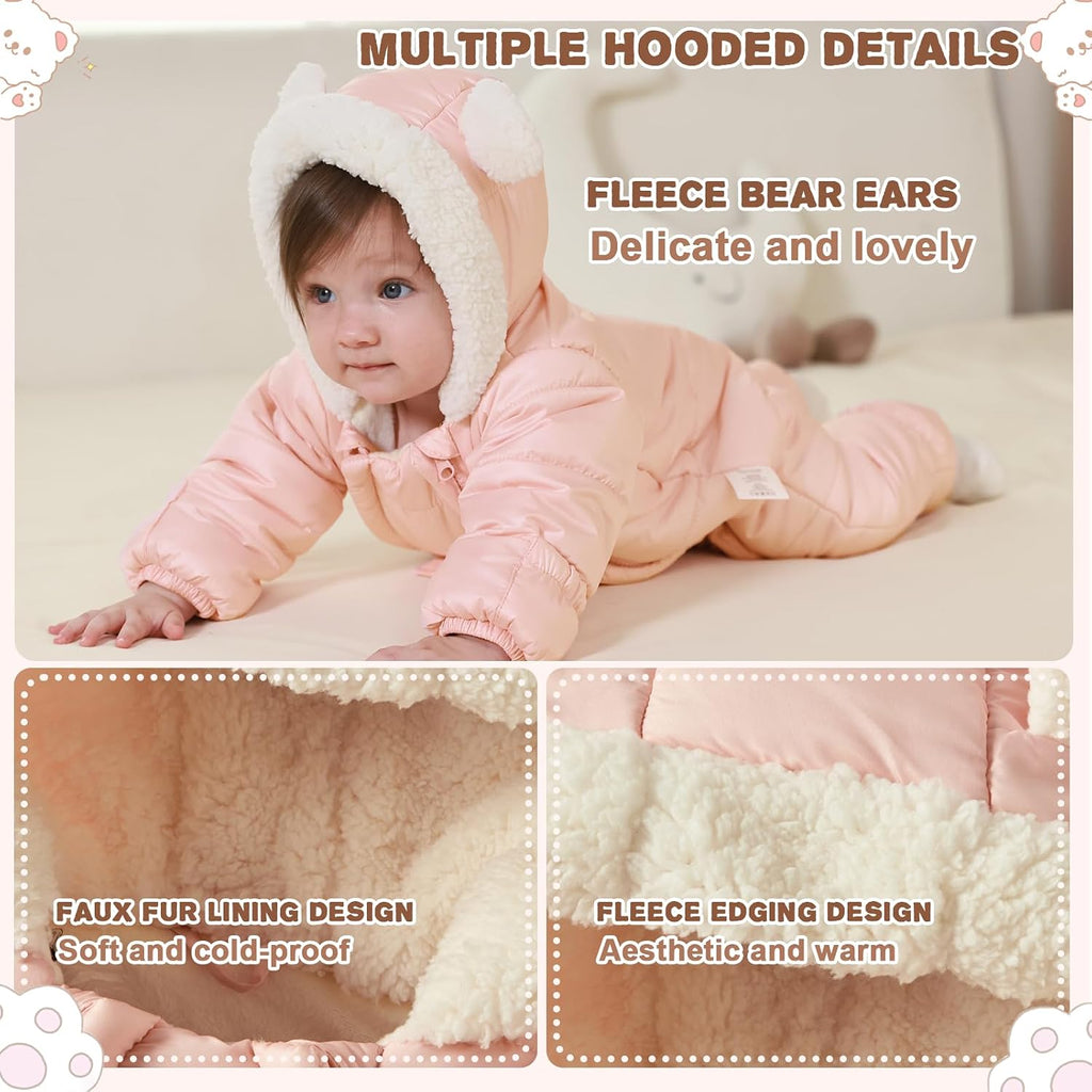 Baby Girls Boys Snowsuit Winter Clothes Jumpsuit Romper Infant Hooded Fleece Coat Jacket Outwear