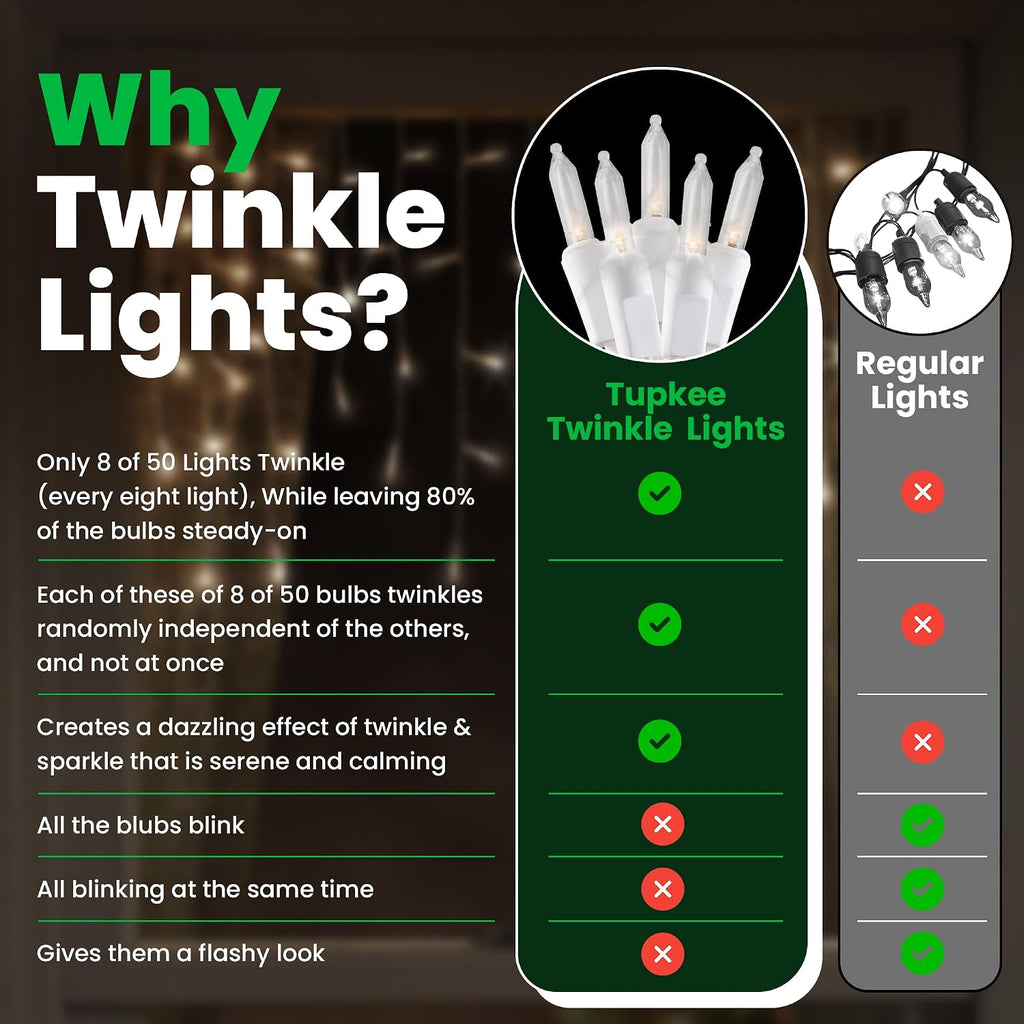 LED Christmas Window Icicle Lights Indoor 3 Feet, Warm White Twinkle