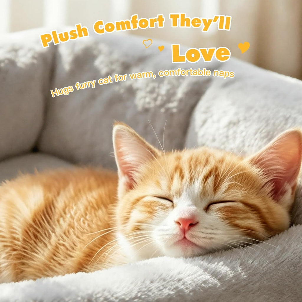 Elevated Cat Couch Bed for Indoor Cats, Sturdy Metal Frame Cat Sofa