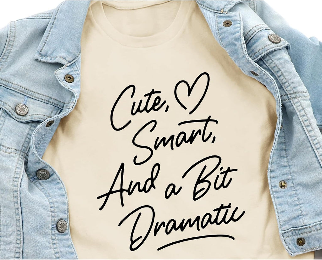 Girls Graphic Tees Cute Preppy Funny T Shirt A Little Bit Dramatic Shirt Kids Letter Print Summer Short Sleeve Tops