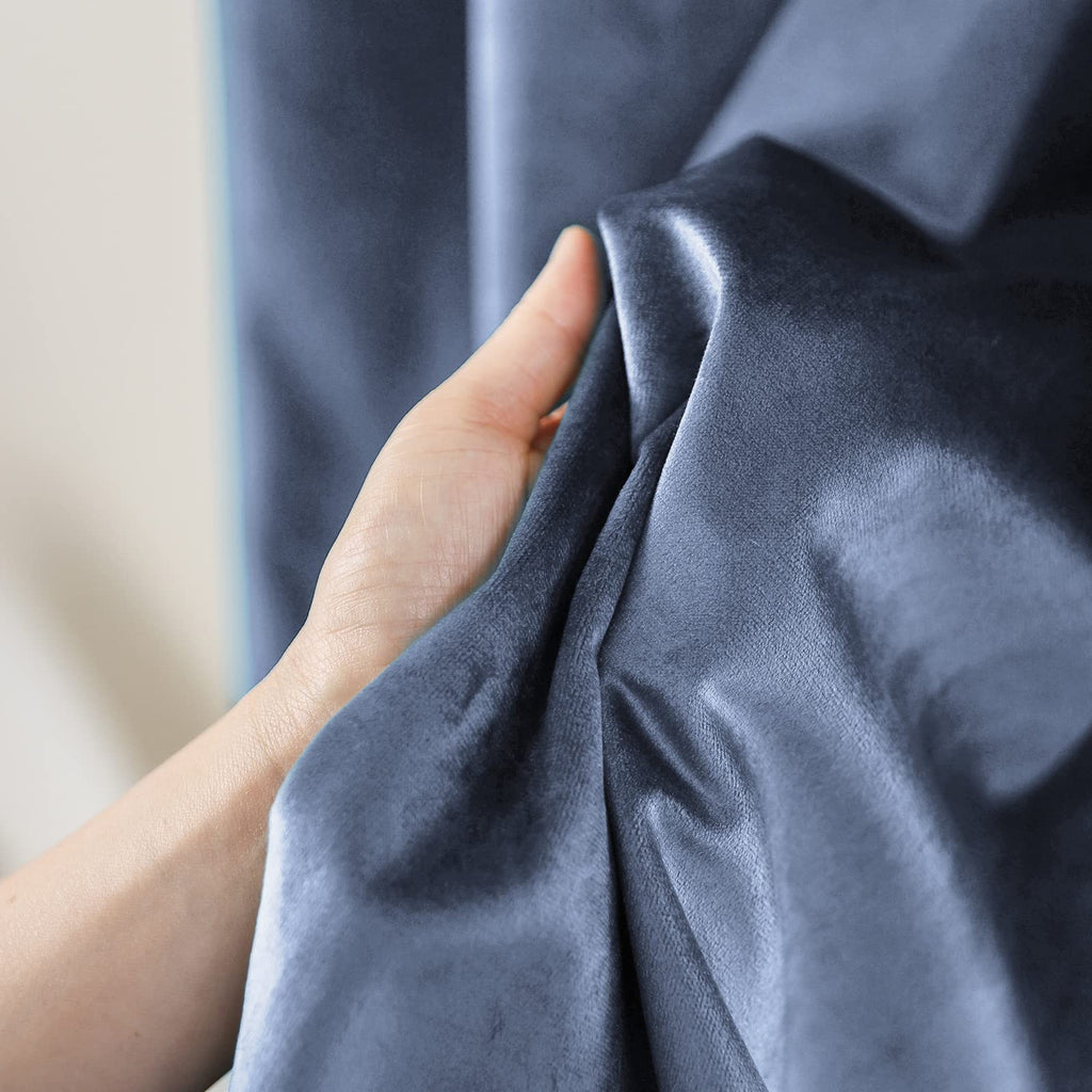 Velvet Curtains [2 Panels] Elegant Living Room Bedroom Window Drape Curtain, Grommet Eyelet Style (52" W x 63" L