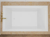 Illyrian AZ3272VNS 32" x 72" Soaker Acrylic Rectangle Drop-In Bathtub - Easy Installation - Smooth Glossy Ultra White