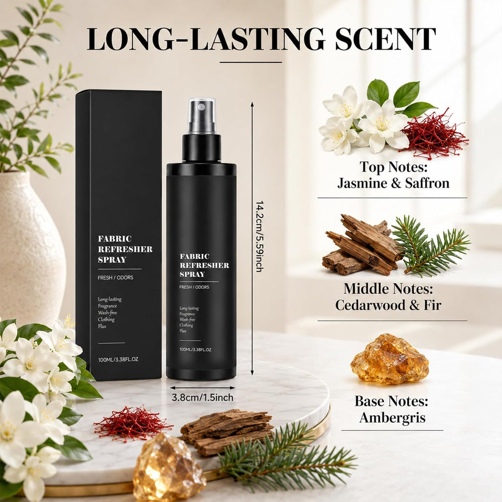 Fabric Refresher & Room Spray - Non-Toxic, Pet & Kid Safe, Plant-Based formula Long-Lasting Fresh Scent