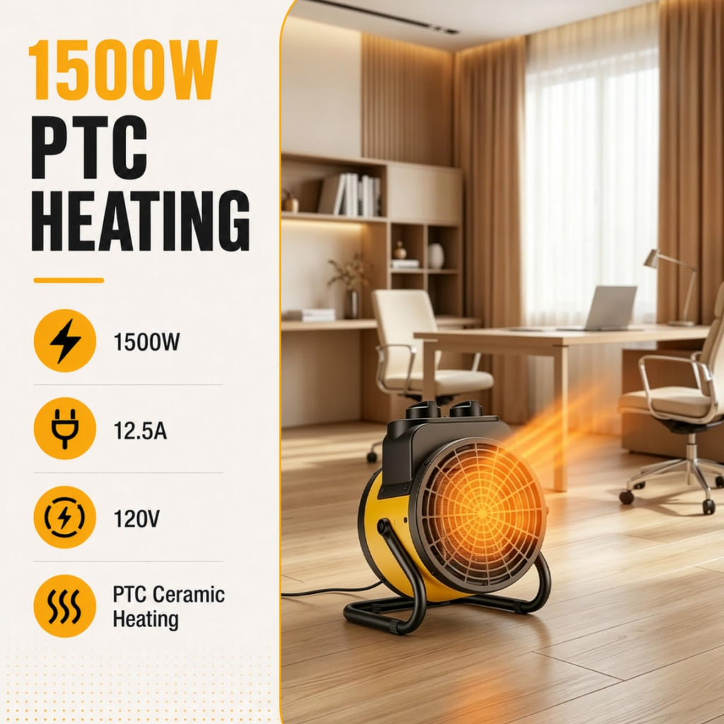 Outdoor Heaters, 1500W Greenhouse Heater with Overheat Protection, 3S Fast Heating, 3 Modes, Electric Space Heater