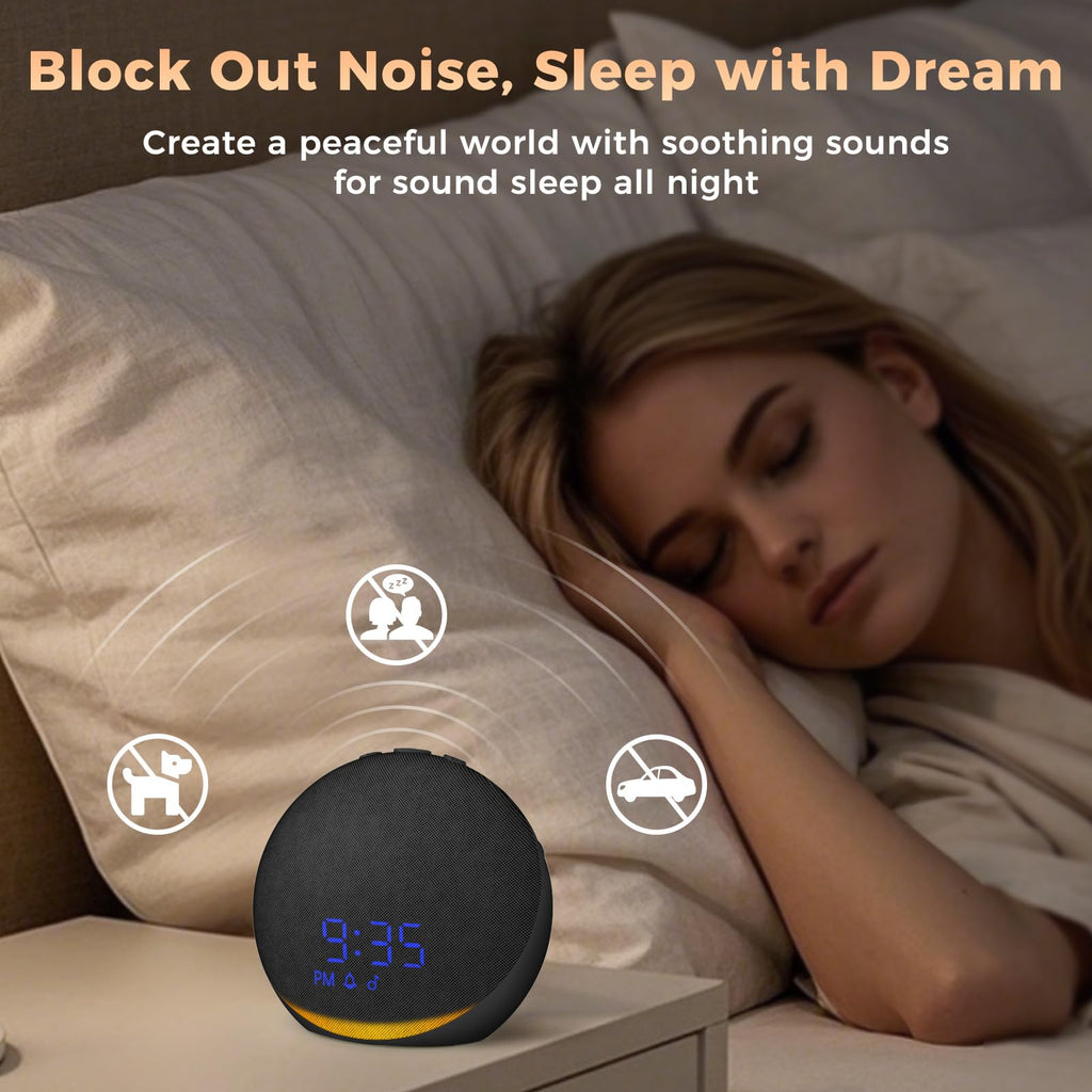 Sound Machine Alarm Clock : 25 Natural Sleep Sounds