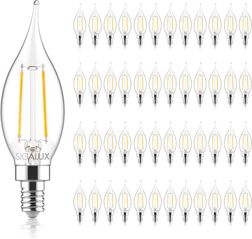 E12 LED Bulb Candelabra Base 60 watt LED Chandelier Light Bulbs Dimmable, Flame Tip Candelabra LED Bulbs, 4.5W, 500LM