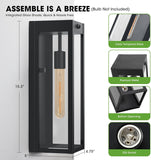 15.3" Large Motion Sensor Outdoor Wall Lights 2Pack, Dusk to Dawn Porch Lights Outdoor Wall Sconces,3 Lighting Modes Black Exterior Lighting Fixtures, Outside Lanterns for House Garage,None-Bulb A123-B0F6XYT5JD