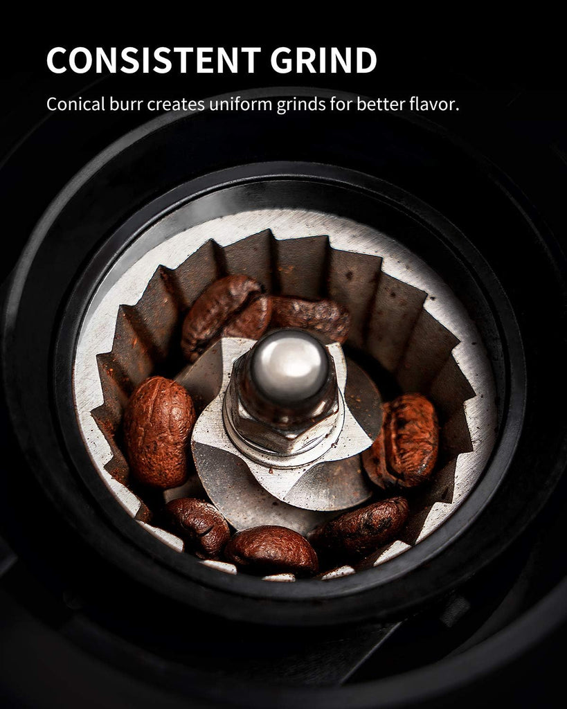 Conical Burr Coffee Grinder, Electric Coffee Bean Grinder for Precise Grinding, 35 Settings, 2-12 Cup Selector