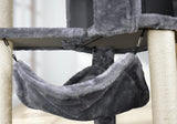 Cat Tree with Cat Condo and Big Hammock, Grey