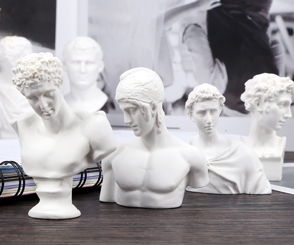 Greek Bust Statue Set of 10 PCS Mini Bust Sculptures Renaissance Figurine Small Goddess Mythology Statue for