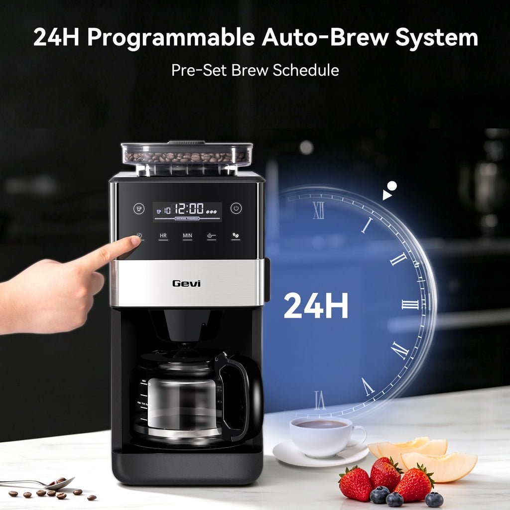 10-Cup Grind & Brew Coffee Maker, Touch Screen, Programmable Brew