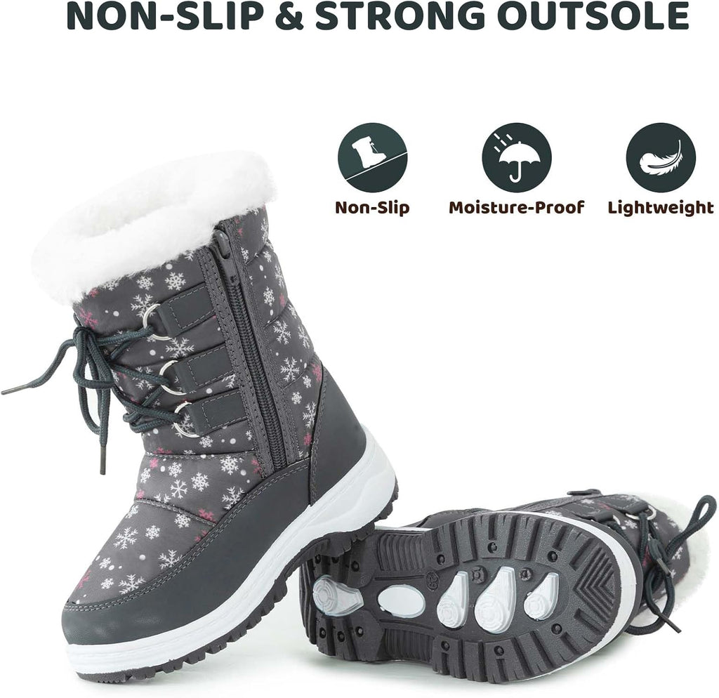 Kids Girls Insulated Fur Winter Warm Snow Boots Toddler/Little Kid