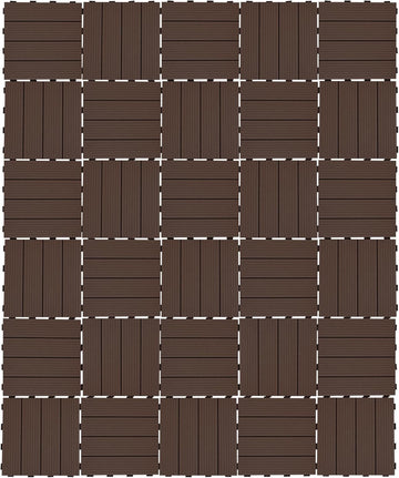 Interlocking Deck Tiles, 30Pcs 11.8"x11.8" Outdoor Water-Repellent Flooring Tiles Plastic Interlocking Patio Deck Tiles