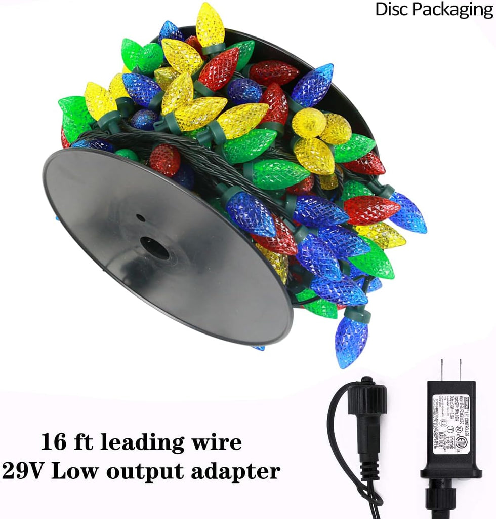 200LED 146.9 FT C9 Christmas Lights Fairy String Lights Multicolor