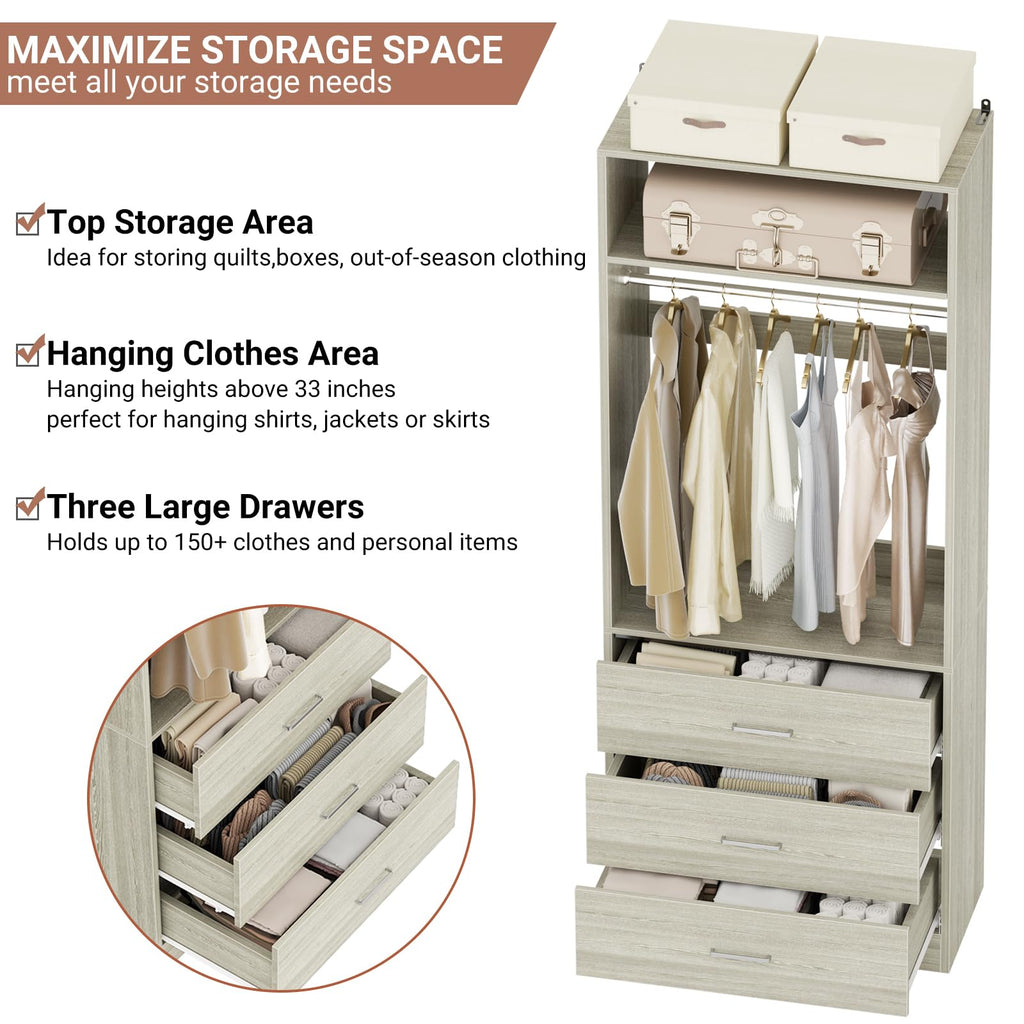 Closet Systems with 12 Wood Drawers, Closet System Set of 4
