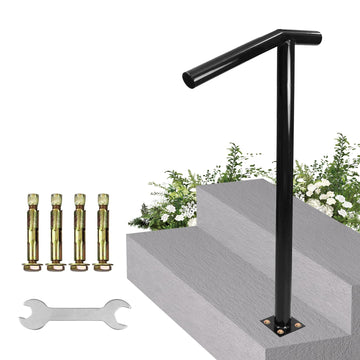 1-2 Step Single Post Handrail-38 H Handrails for Outdoor Steps