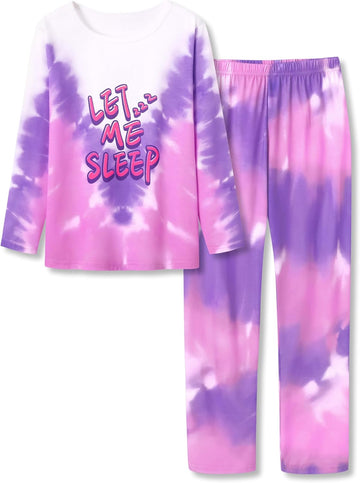 Girls Pajamas Cute Print Short/Long Sleeve Pants Set