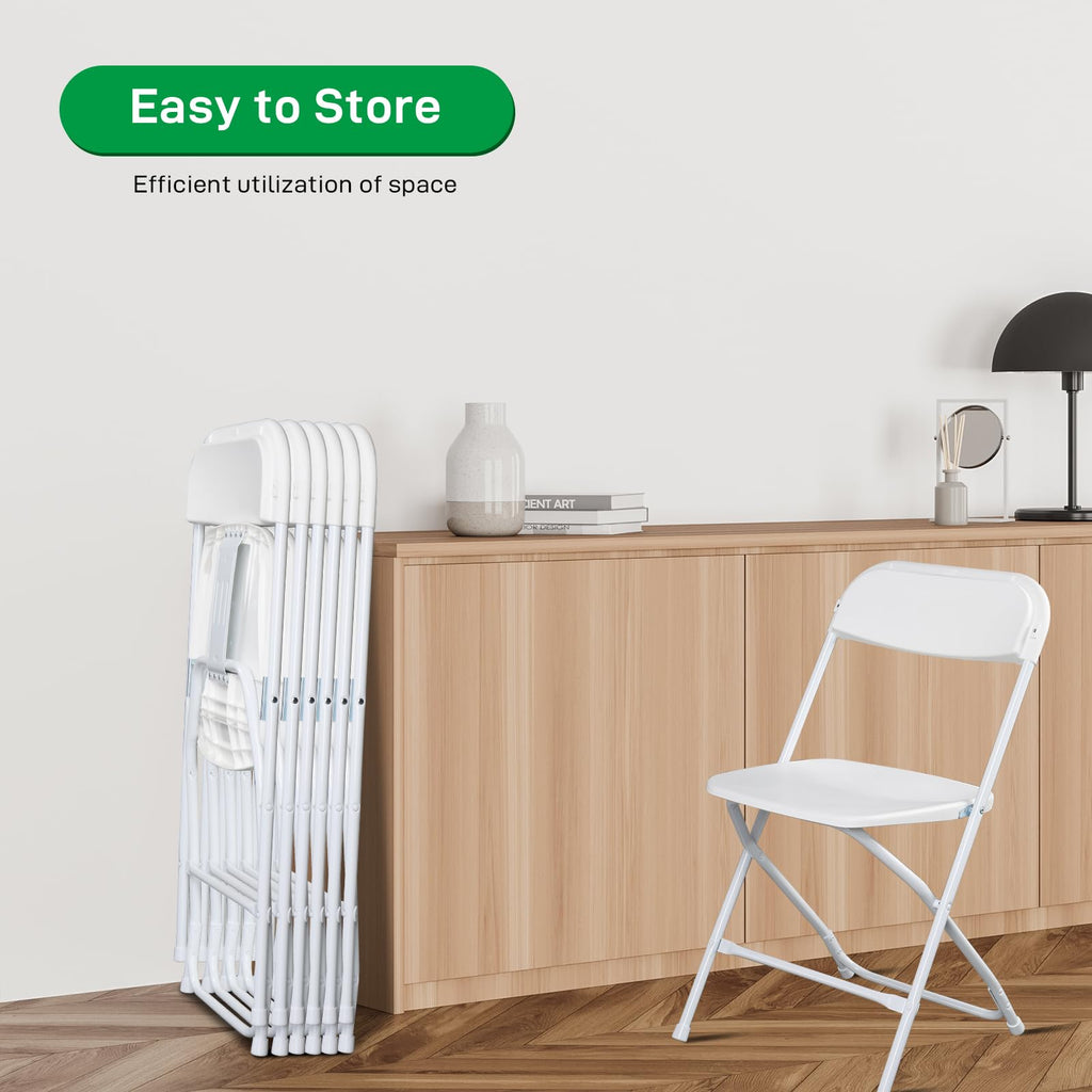 10pcs Folding Chair, Plastic Chairs with 330-Pound Capacity, Easy to Fold and Store Suitable for Indoor & Outdoor