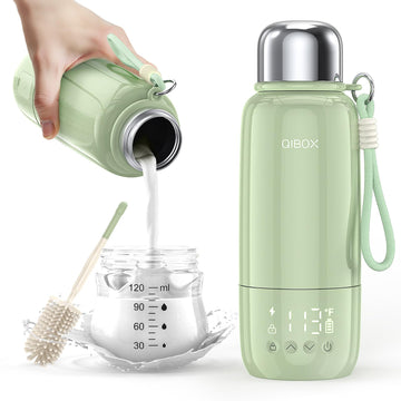 Portable Bottle Warmer for Travel - 3Min Fast Heating of Breast Milk and Formula, 36W Fast Charge, 17 Ounces Large