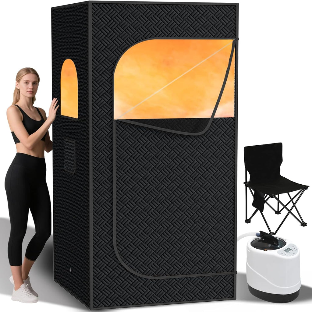 Nirvix Sauna Box, Portable Steam Sauna for Home with 1000W 3L Steamer, 9-Level Temperature Control & Remote