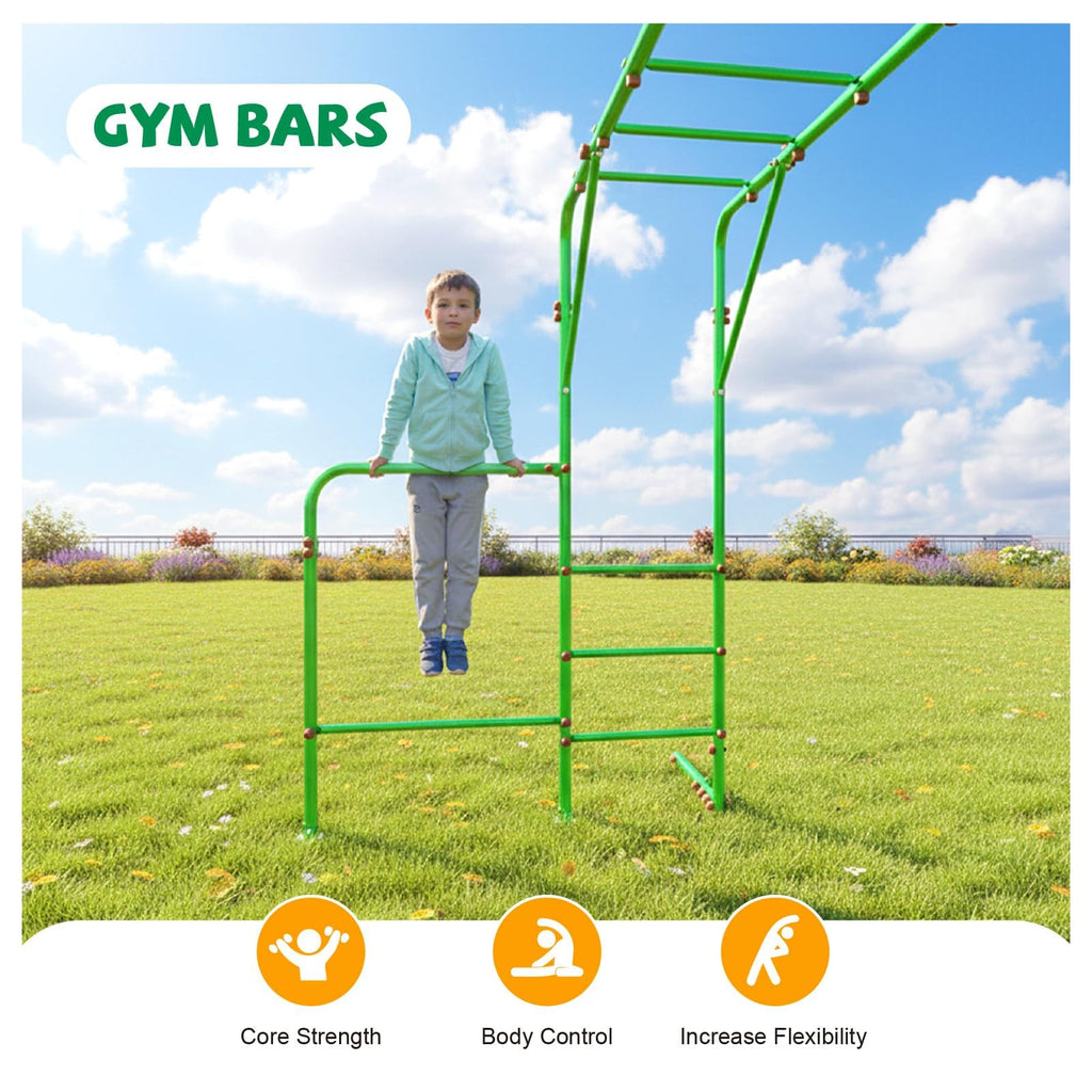 Outdoor Monkey Bars for Backyard, Metal Jungle gym for Child