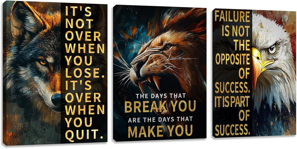 3 Panel Print Canvas Wall Art Motivational Office Wall Decor Painting Inspirational Posters Modern Inspiring Artwork