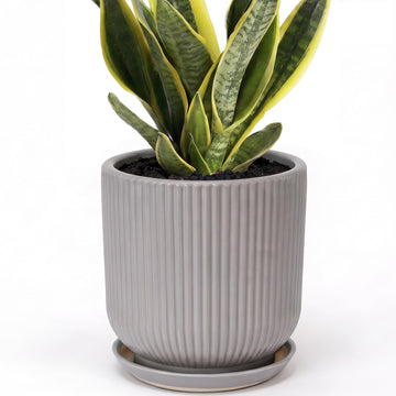 6 Inch Ceramic Pots for Plants, Heavy Plant Pot for Indoor Outdoor Plants, Large Plant Pot with Drainage Hole and