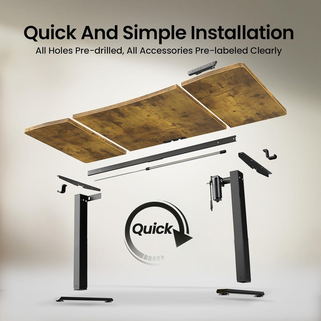 63 x 28 Inch Electric Standing Desk, Sit to Stand Up, Work Home Office Computer Table for Study, Walking Pad, Writing