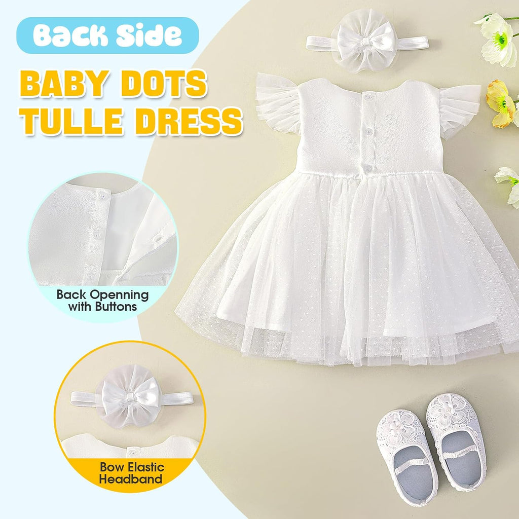 Flower Baby Girl Dresses Baptism Outfits with Shoes Set