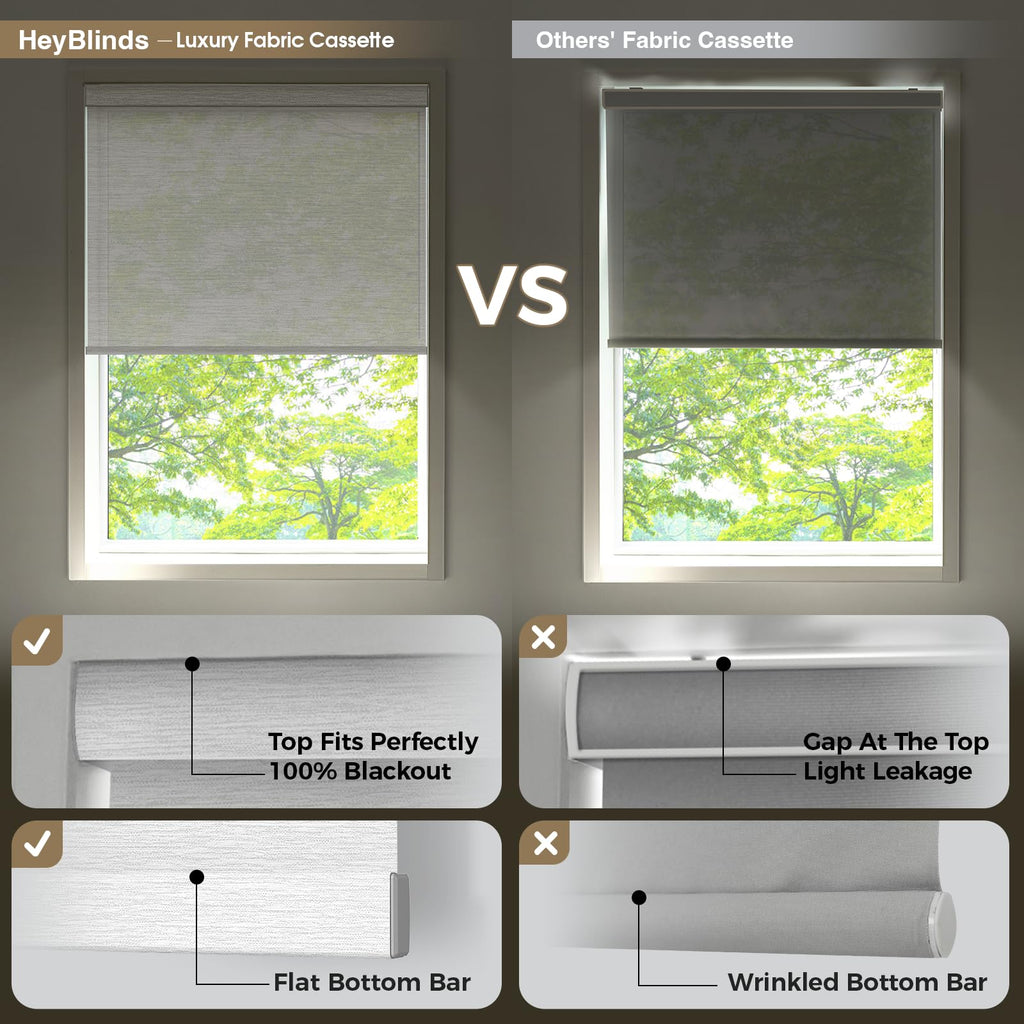Motorized Blinds with Remote, Light Filtering Smart Roller Shades