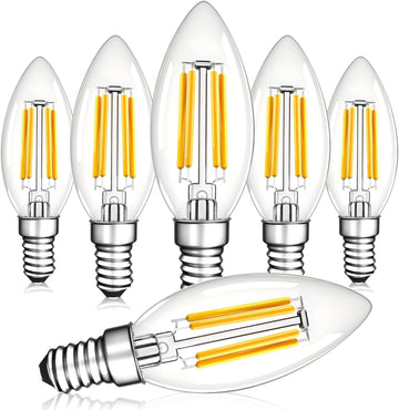 Dimmable E12 LED Candelabra Light Bulbs 4W,2700K Warm White,400LM