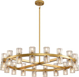 Modern Crystal Chandeliers 36in Gold Round Chandelier, Chandeliers for Dining Room, K9 Crystal Wagon Wheel Chandelier for Living Room,High Ceiling,Foyer,Entryway,Staircase (36xG4 Bulbs Included) A117-B0F6T6NMTL
