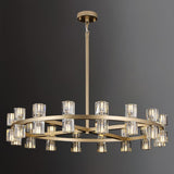 Wagon Wheel Chandelier, Large Modern 36" Rustic Chandeliers withK9 Crystal Shade, 32Lights Round Large Gold Chandelier for Living Room Dining Room (Bulb Included) A117-B0D7TBVKX8