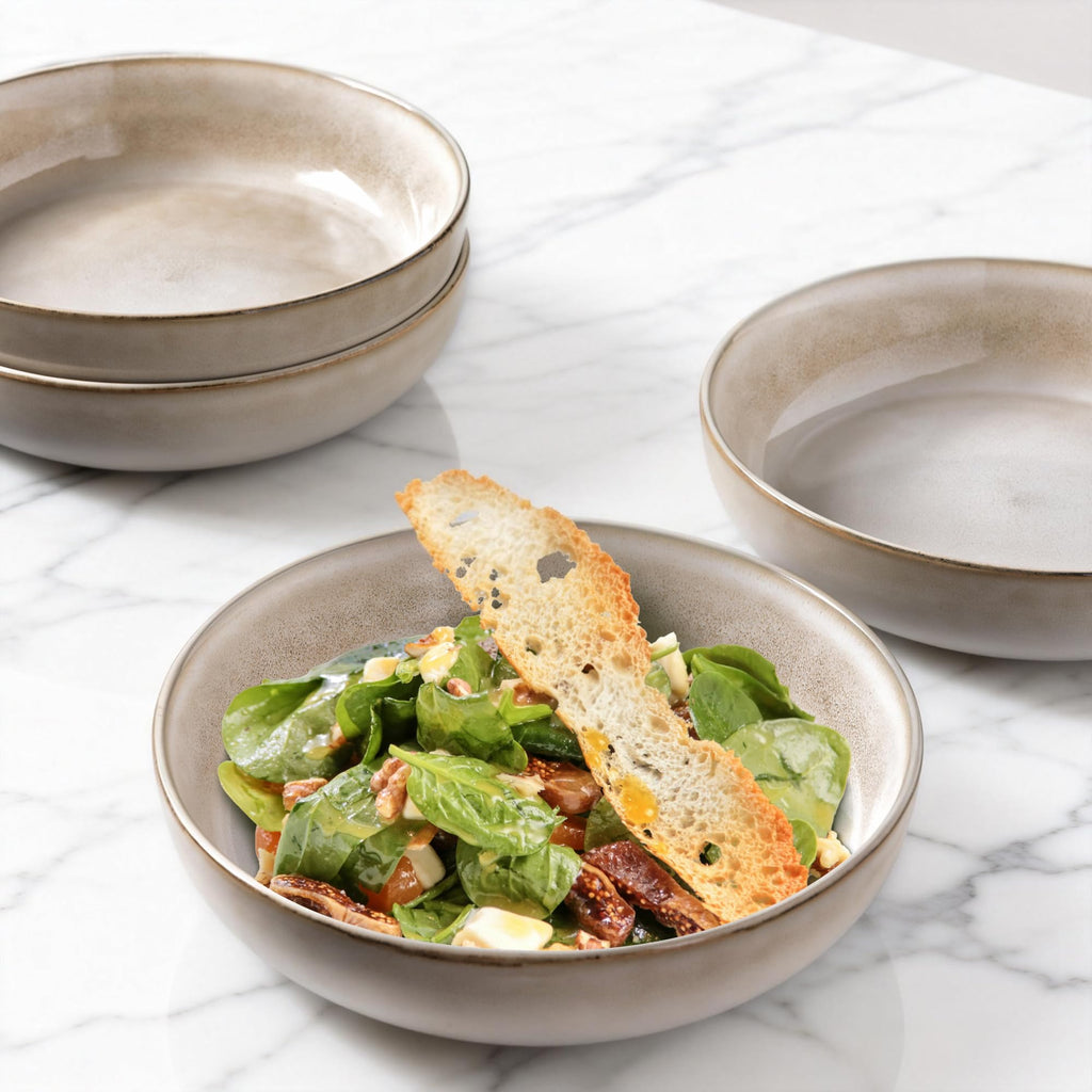 8.75'' Large Ceramic Pasta Bowls, 38oz Stoneware Pasta Serving Bowls Set of 4, Wide Bowls