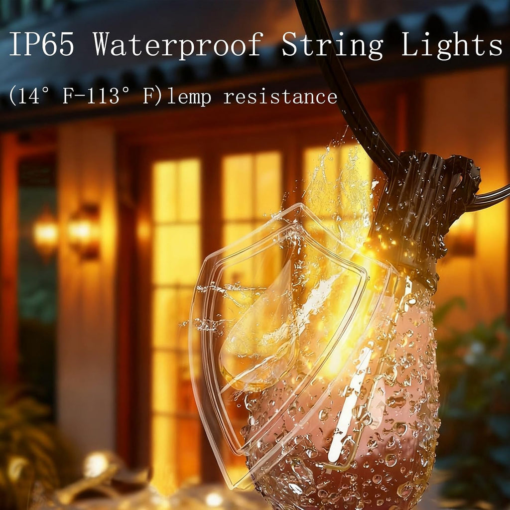 200FT Outdoor String Lights, Ultra Long Waterproof 60+2 Shatterproof Bulbs Led Outside Patio Lights for Porch Deck