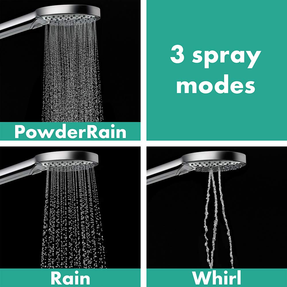 Raindance Select S Low Flow 5-inch Handheld Shower Head Modern 3 -Spray PowderRain, Rain, Whirl 26036821