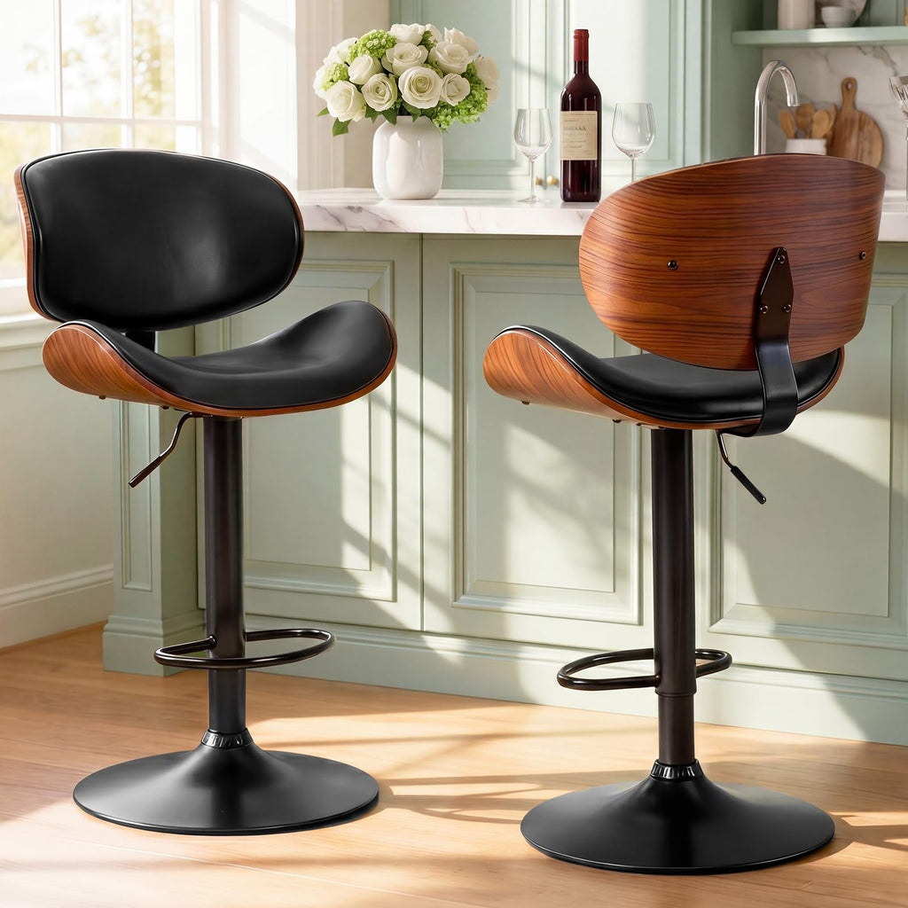 Swivel Bar Stools Set of 6, Adjustable Counter Height Bar Chairs