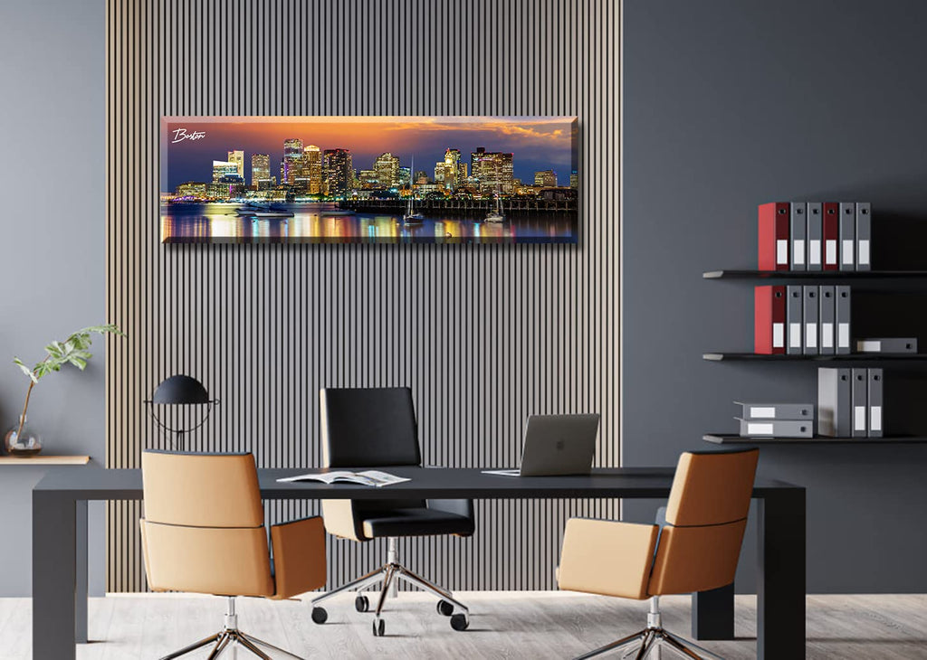 Boston Skyline Wall Canvas Prints, 13.8"x45.3"