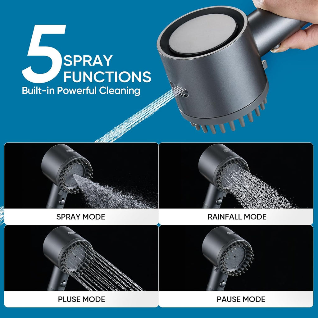 Ion Drops Filtered Shower Head with Handheld, 4+1 Spray Mode Showerhead with Filters