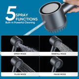Ion Drops Filtered Shower Head with Handheld, 4+1 Spray Mode Showerhead with Filters