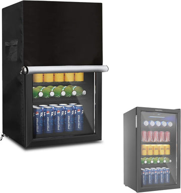 Beverage Refrigerator and Cooler Cover for most 3.2 Cu.ft Beer or Wine Mini Fridge,Waterproof Dust Proof Anti-UV Sides