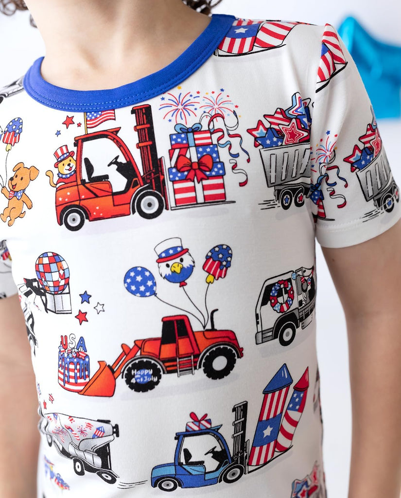 Bamboo Viscose Toddler Boys Pajamas Set, Short Sleeve Kids