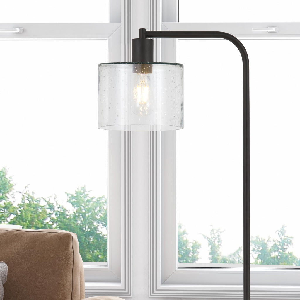 57" Industrial 1-Light Floor Lamp, Black