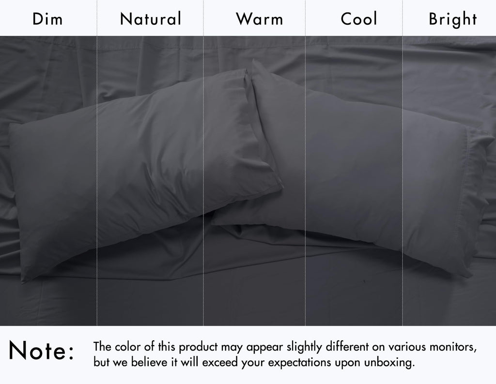 100% Cotton Sateen Twin XL Sheets, Charcoal
