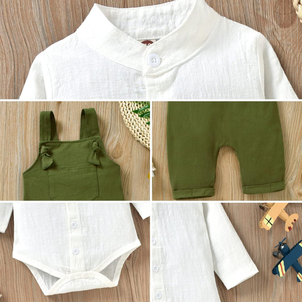 Baby Boys Clothes for Gentleman Outfits,Toddler Overalls Baby Suspender Pants and Bodysuit Romper